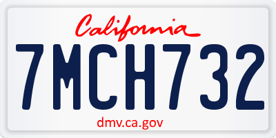 CA license plate 7MCH732