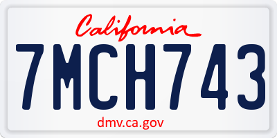 CA license plate 7MCH743