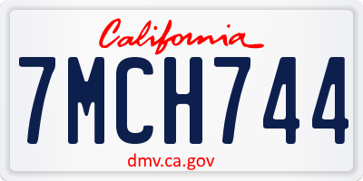 CA license plate 7MCH744