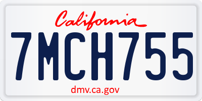CA license plate 7MCH755