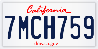 CA license plate 7MCH759