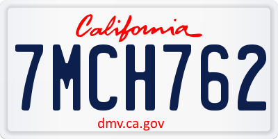 CA license plate 7MCH762