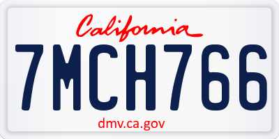 CA license plate 7MCH766
