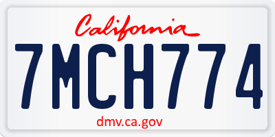 CA license plate 7MCH774