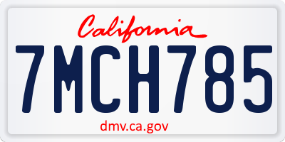 CA license plate 7MCH785