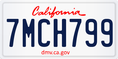 CA license plate 7MCH799