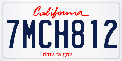 CA license plate 7MCH812