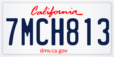 CA license plate 7MCH813