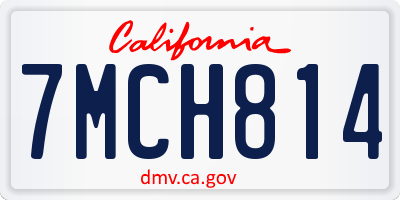 CA license plate 7MCH814