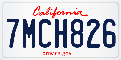 CA license plate 7MCH826