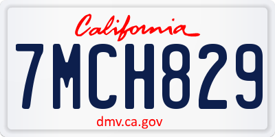 CA license plate 7MCH829