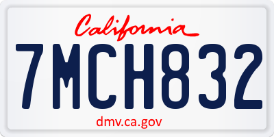 CA license plate 7MCH832