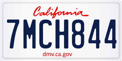 CA license plate 7MCH844