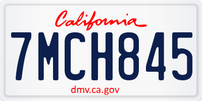 CA license plate 7MCH845