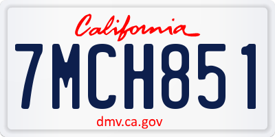CA license plate 7MCH851