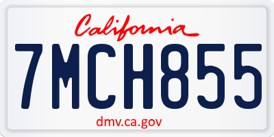 CA license plate 7MCH855