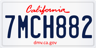CA license plate 7MCH882