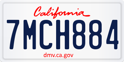 CA license plate 7MCH884