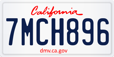 CA license plate 7MCH896