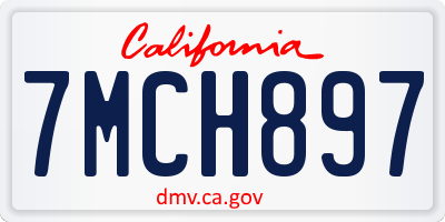 CA license plate 7MCH897
