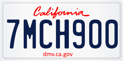 CA license plate 7MCH900