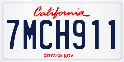 CA license plate 7MCH911