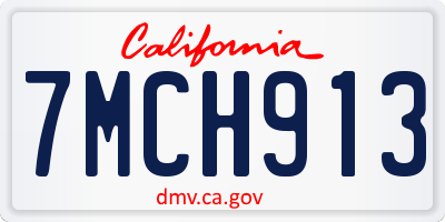 CA license plate 7MCH913