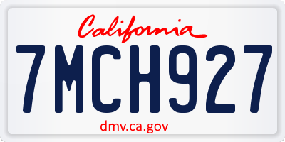 CA license plate 7MCH927