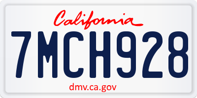 CA license plate 7MCH928