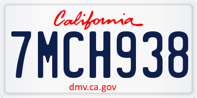 CA license plate 7MCH938