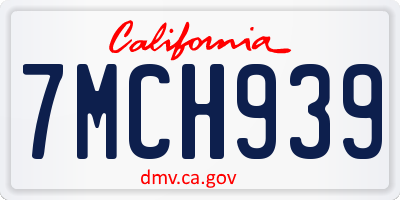 CA license plate 7MCH939