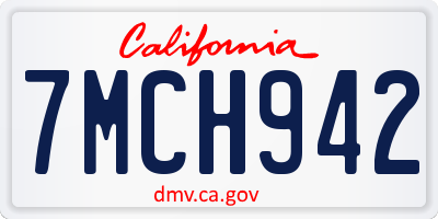 CA license plate 7MCH942