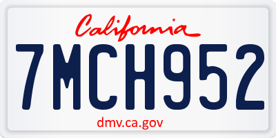 CA license plate 7MCH952