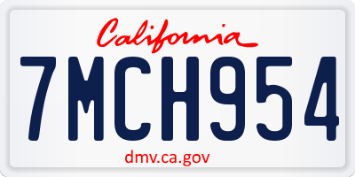 CA license plate 7MCH954