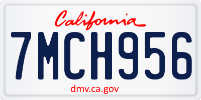 CA license plate 7MCH956