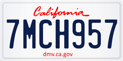 CA license plate 7MCH957