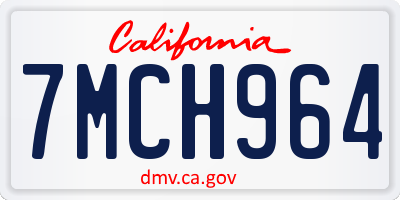 CA license plate 7MCH964