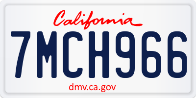 CA license plate 7MCH966