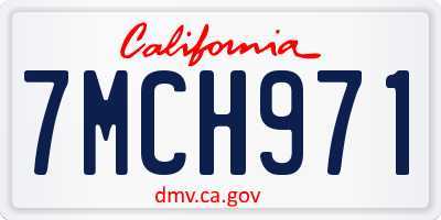 CA license plate 7MCH971
