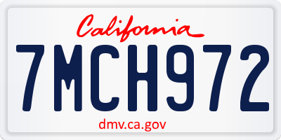 CA license plate 7MCH972