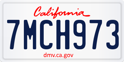 CA license plate 7MCH973