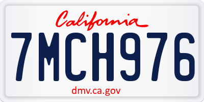 CA license plate 7MCH976