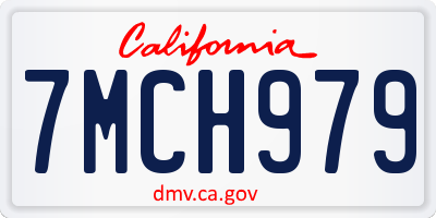 CA license plate 7MCH979
