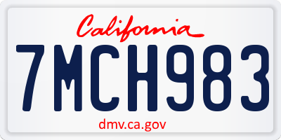 CA license plate 7MCH983