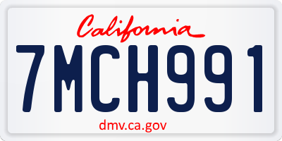 CA license plate 7MCH991