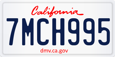 CA license plate 7MCH995