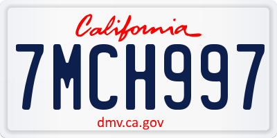 CA license plate 7MCH997