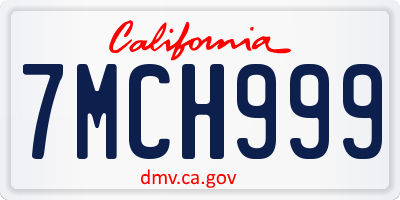 CA license plate 7MCH999
