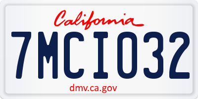 CA license plate 7MCI032