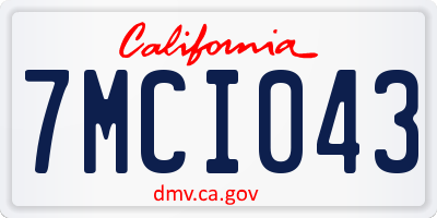 CA license plate 7MCI043